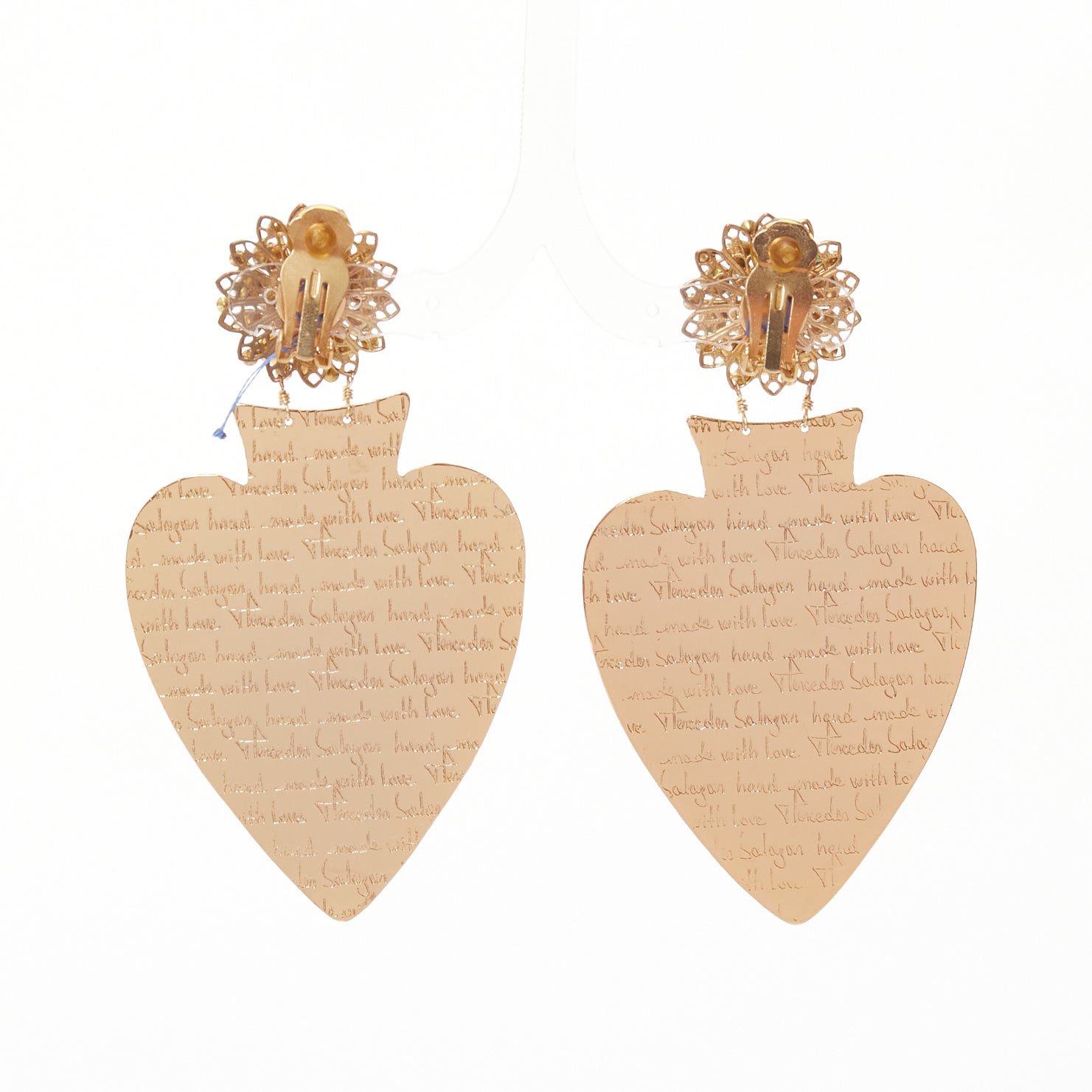 Mercedes Salazar Heart Resin Earrings - Detail 1