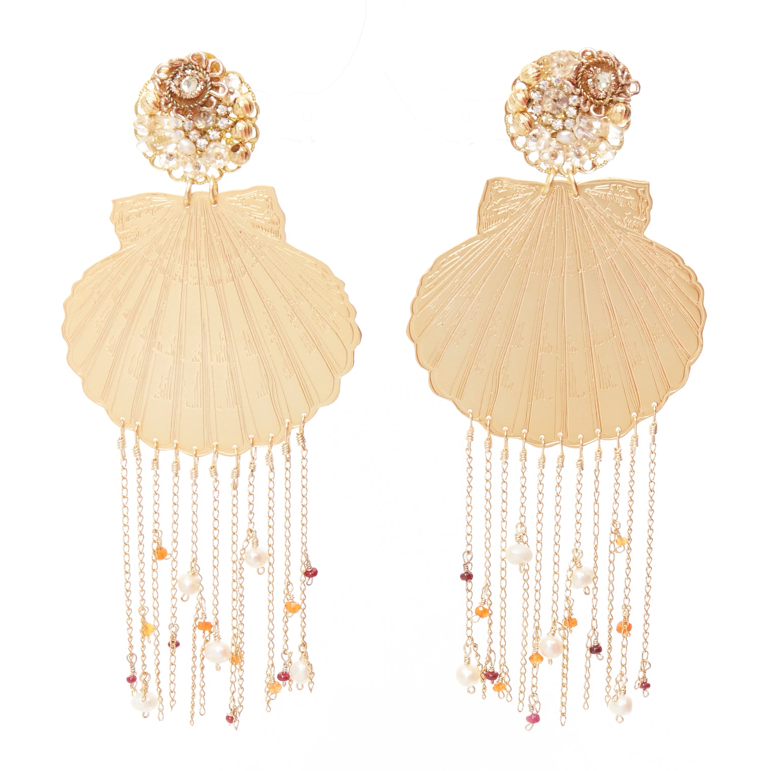 Mercedes Salazar Shell Tassel Earrings - Image 6