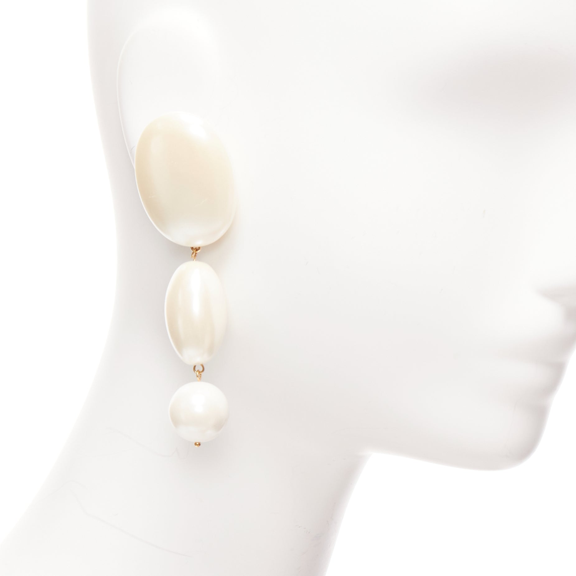 Lele Sadoughi Geometric Pearl Earrings - Back view