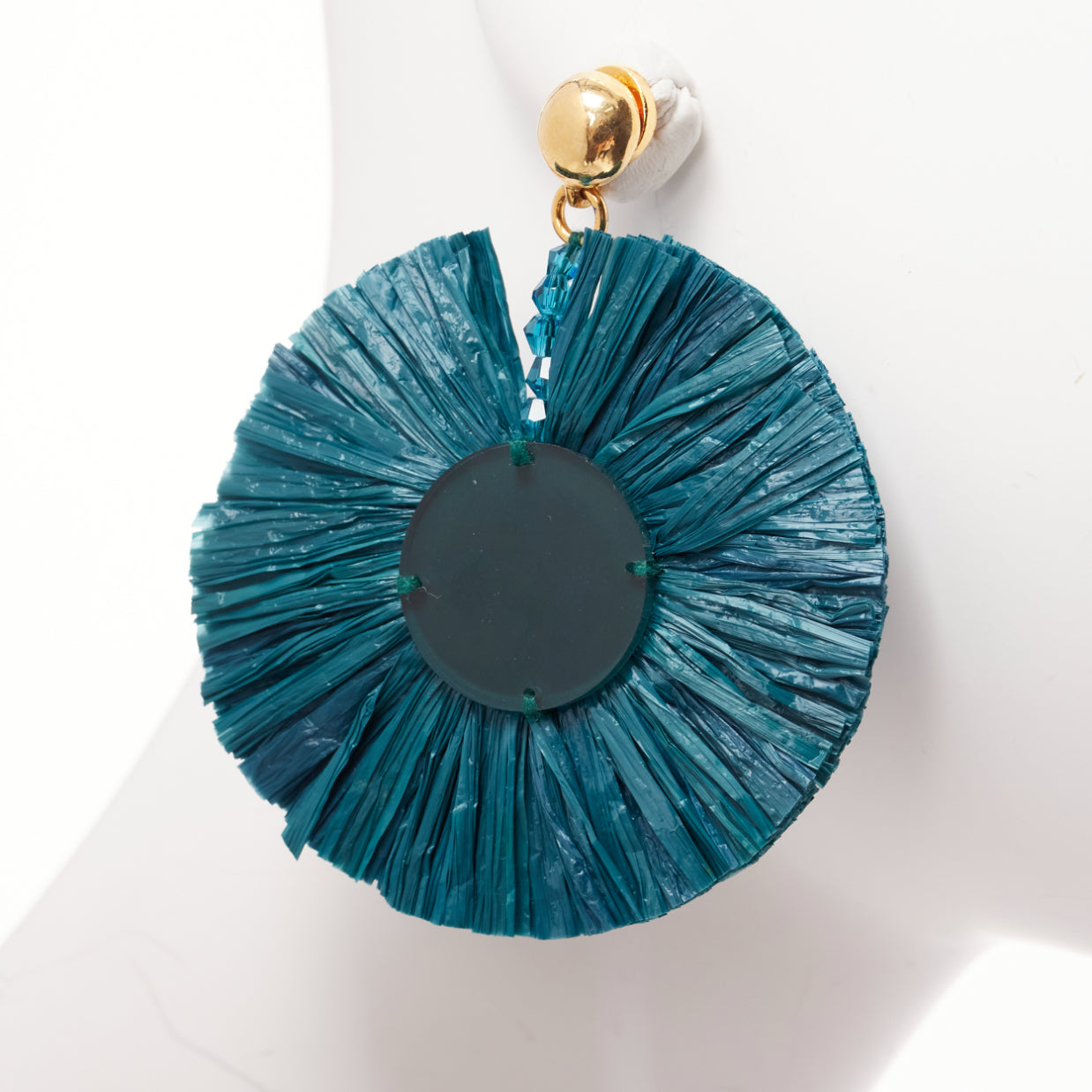 Oscar De La Renta Raffia Plate Earrings - 4