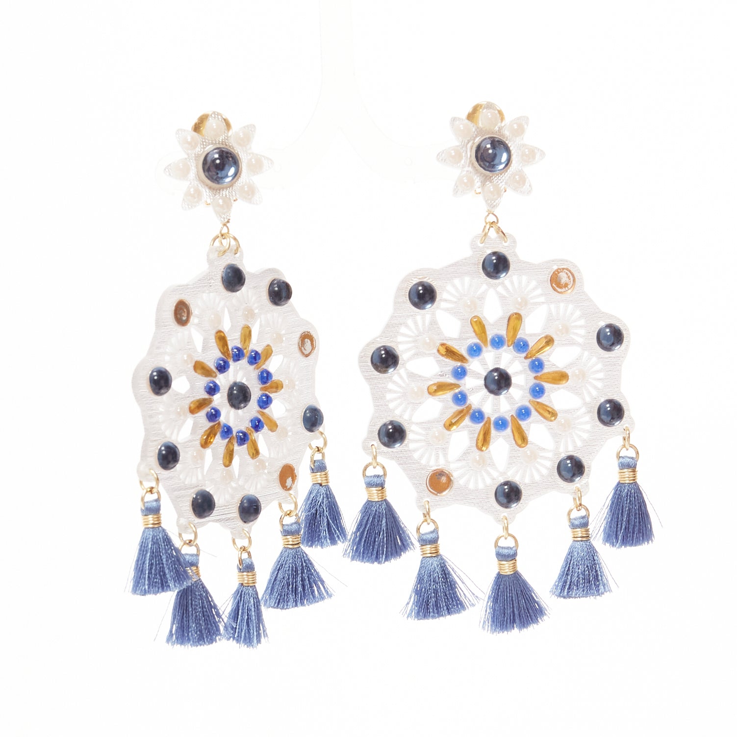Mercedes Salazar Acrylic Tassel Earrings