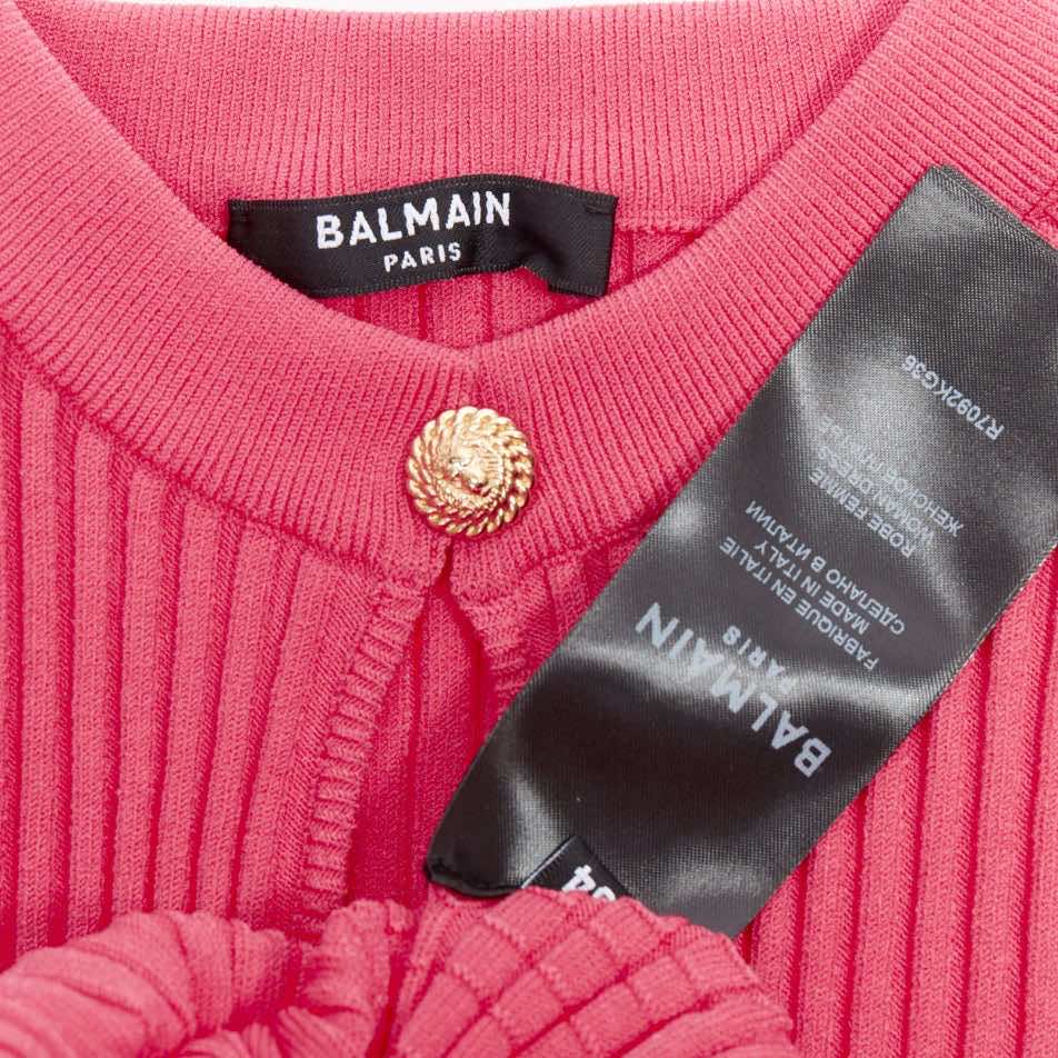 Balmain Ribbed Flutter Dress - Image 10