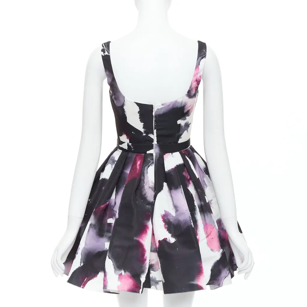 Alexander McQueen Graffiti Flared Dress Purple Polyester Never worn - Box View