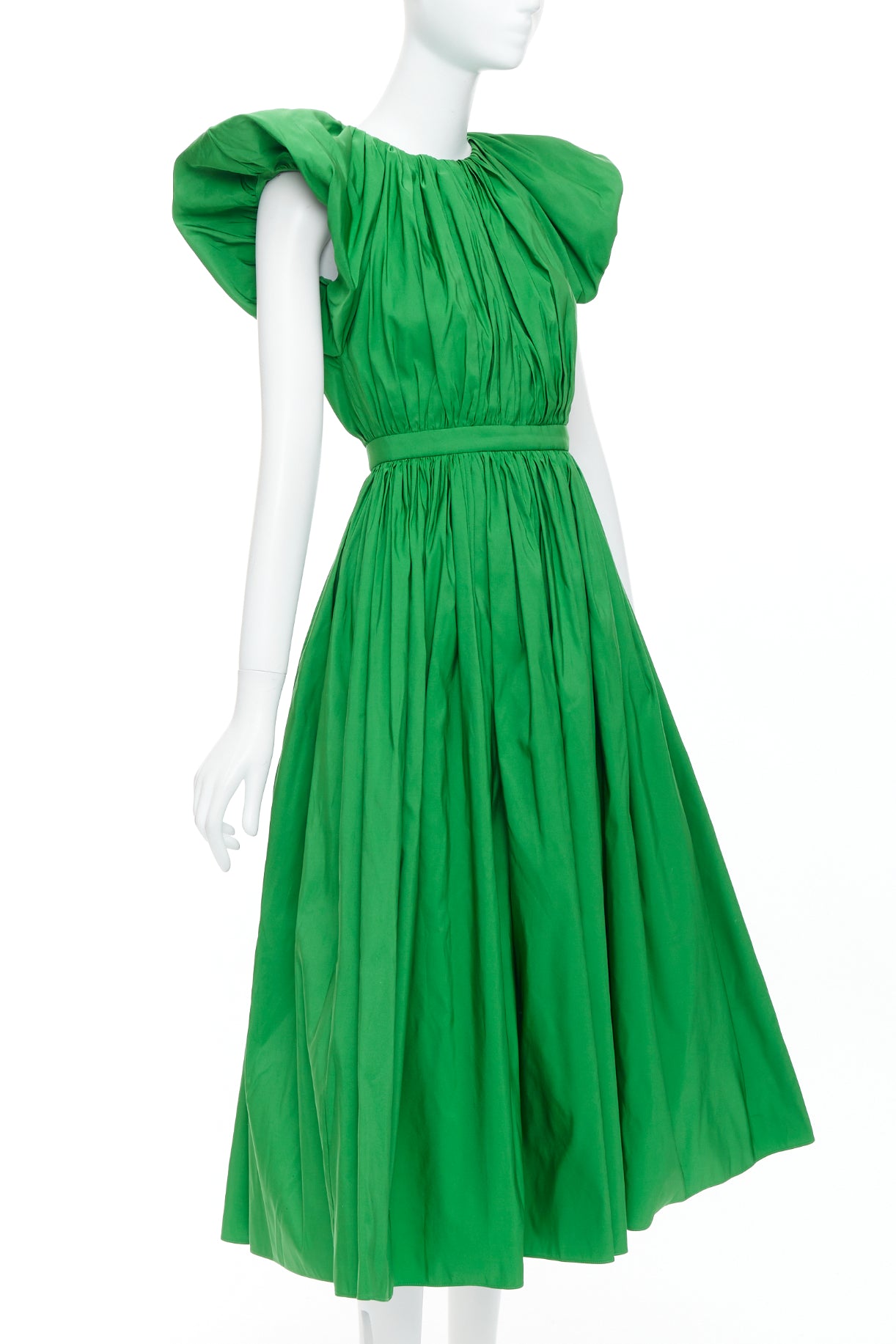 Alexander Mcqueen Green Puff Dress