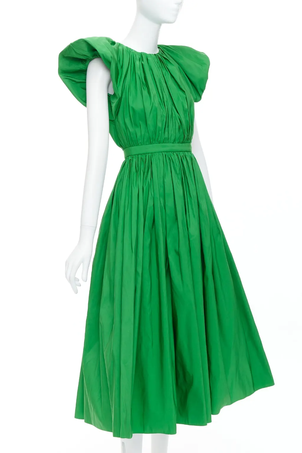 Alexander McQueen Green Puff Dress Green Polyester Never worn - Front View