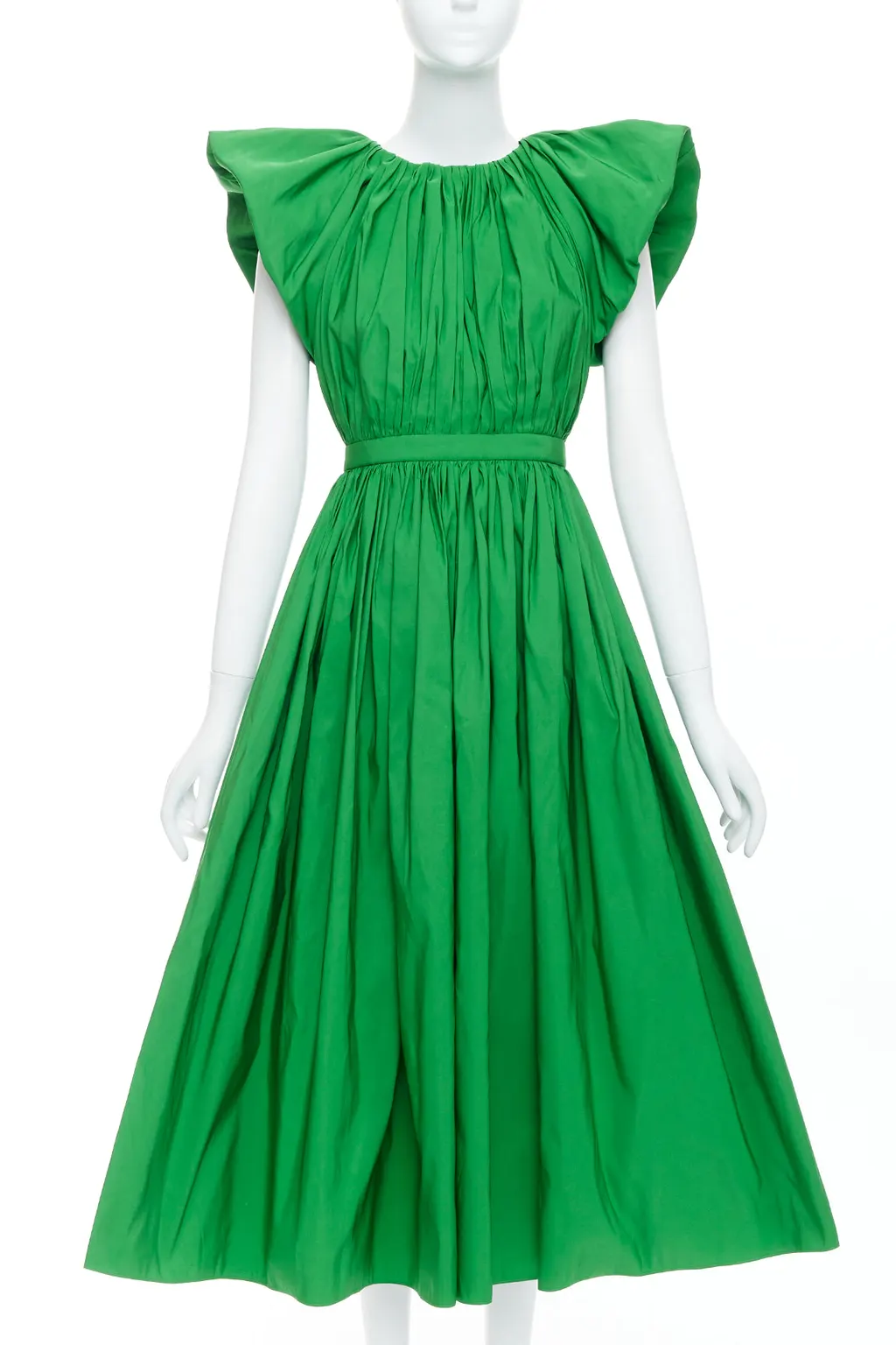 Alexander McQueen Green Puff Dress Green Polyester Never worn - Back View