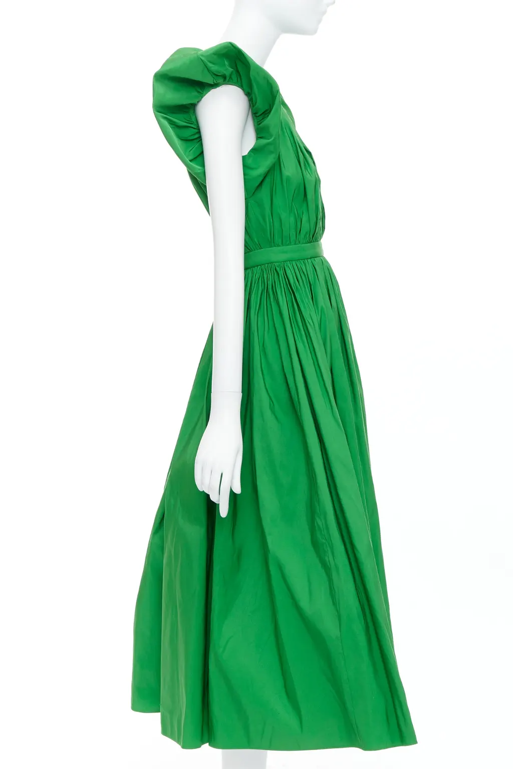Alexander McQueen Green Puff Dress Green Polyester Never worn - Model View