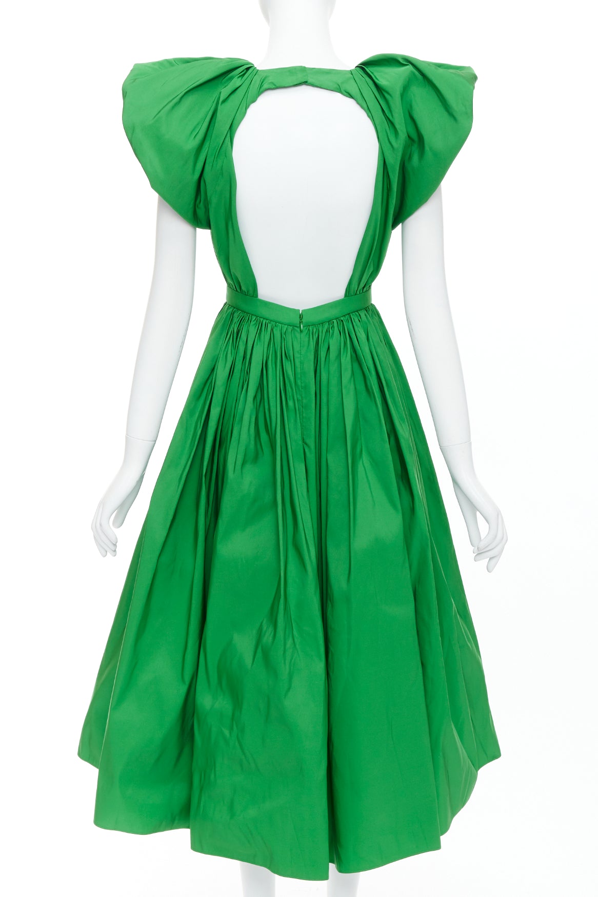 Alexander Mcqueen Green Puff Dress - Detail 1