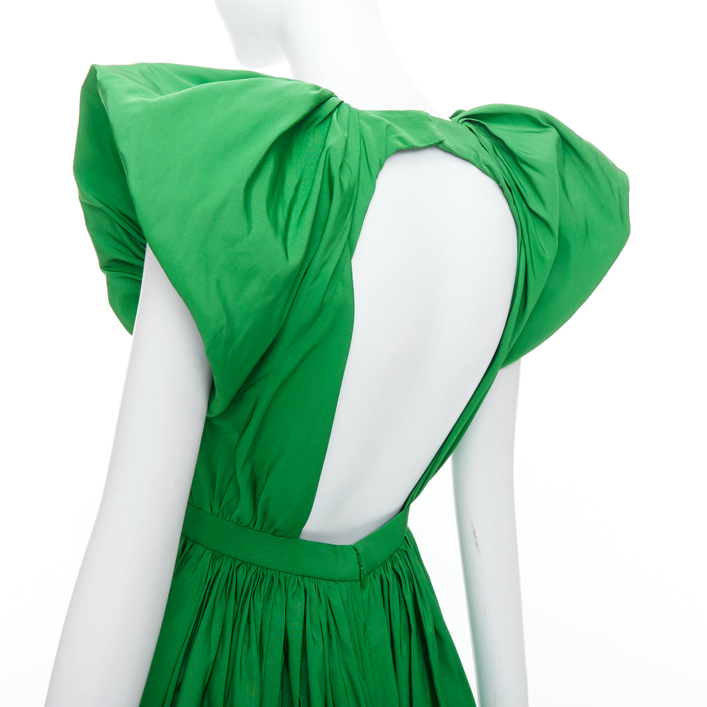 Alexander Mcqueen Green Puff Dress - Detail 2