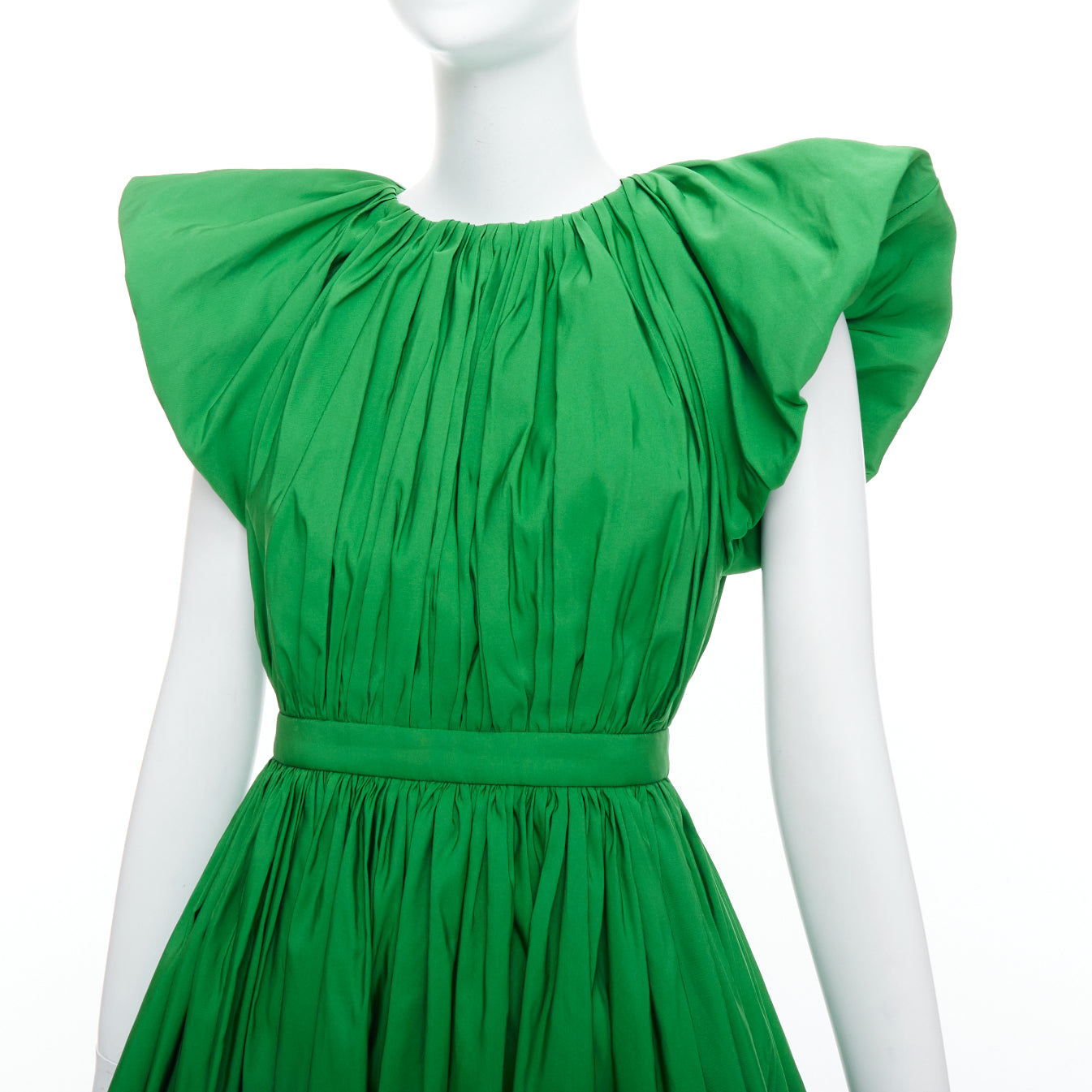 Alexander Mcqueen Green Puff Dress - Image 10