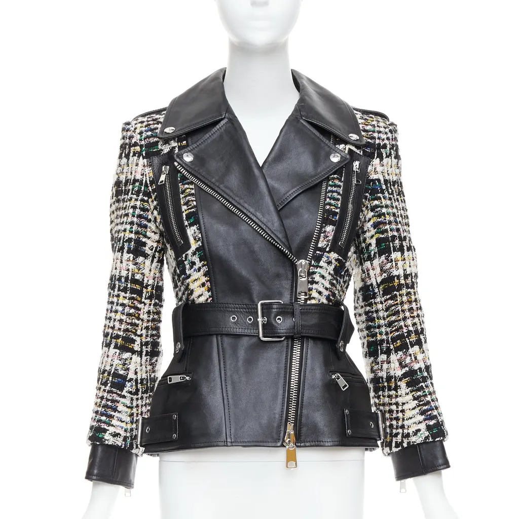 Alexander McQueen Punk Leather Biker Jacket Black Leather Very good - Front View