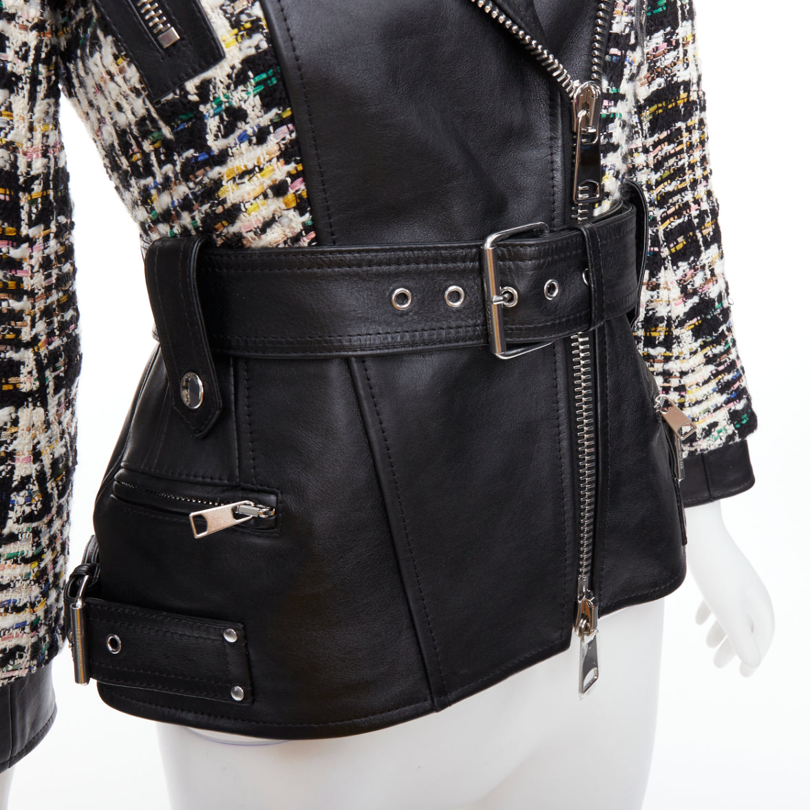 Alexander Mcqueen Punk Leather Biker Jacket - Back view