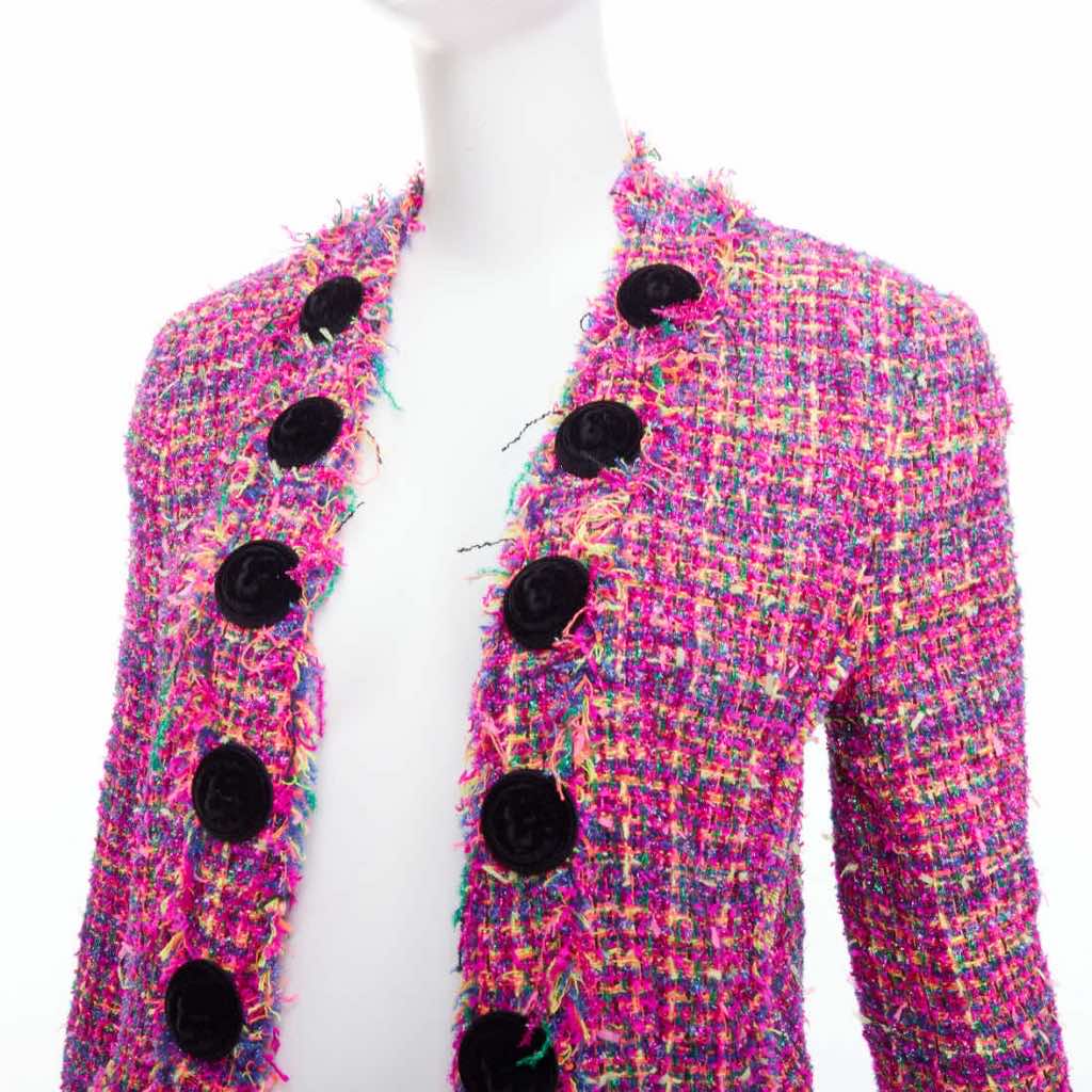 Balmain Pink Tweed Jacket - Back view