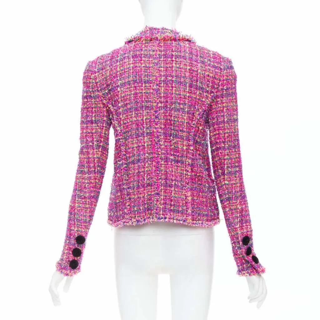 Balmain Pink Tweed Jacket Pink Polyamide Never worn - Box View