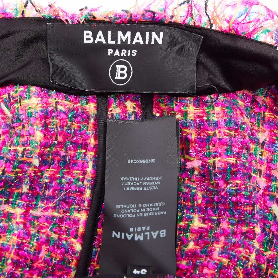Balmain Pink Tweed Jacket - Image 10