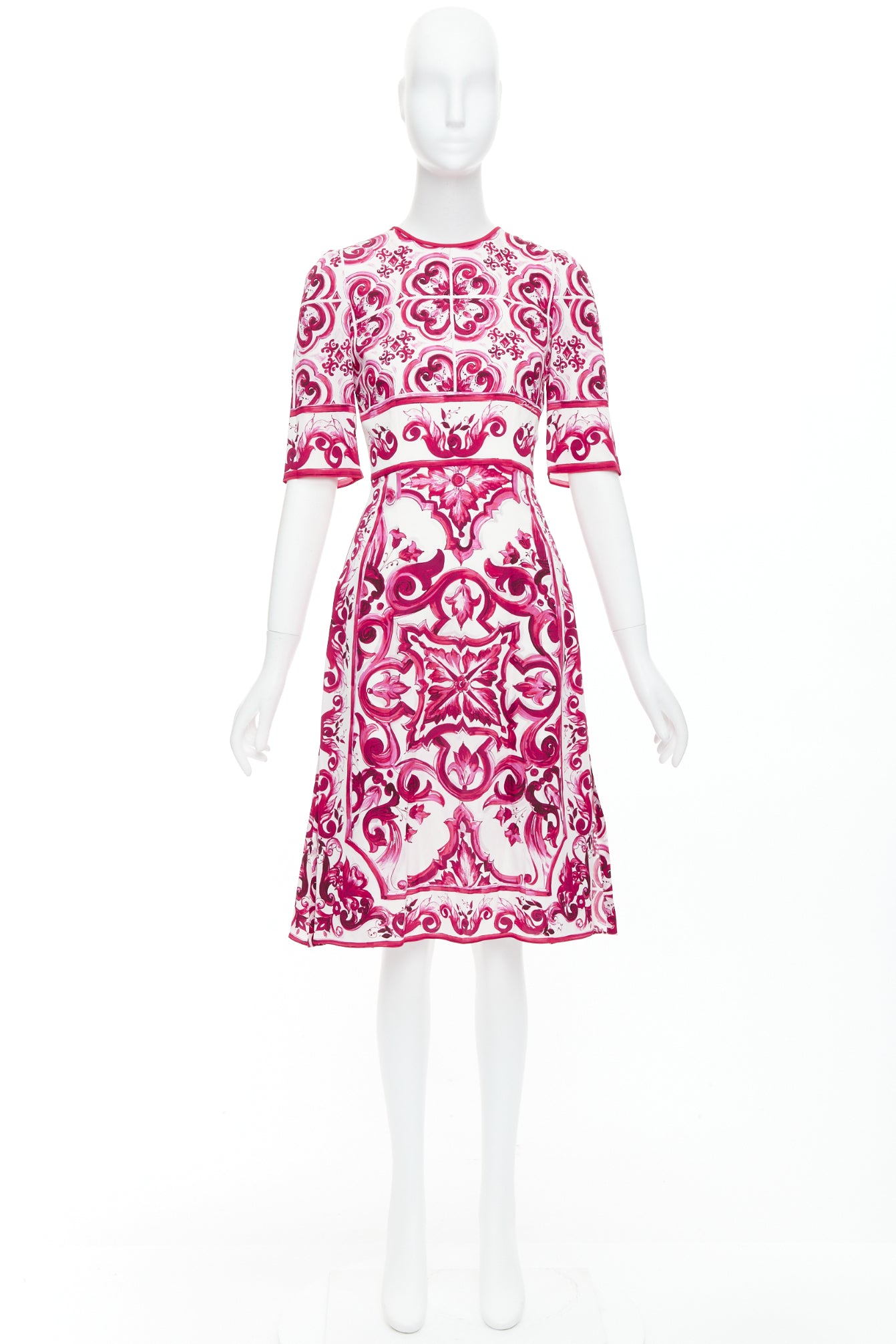 Dolce & Gabbana Majolica Silk Dress - Image 11