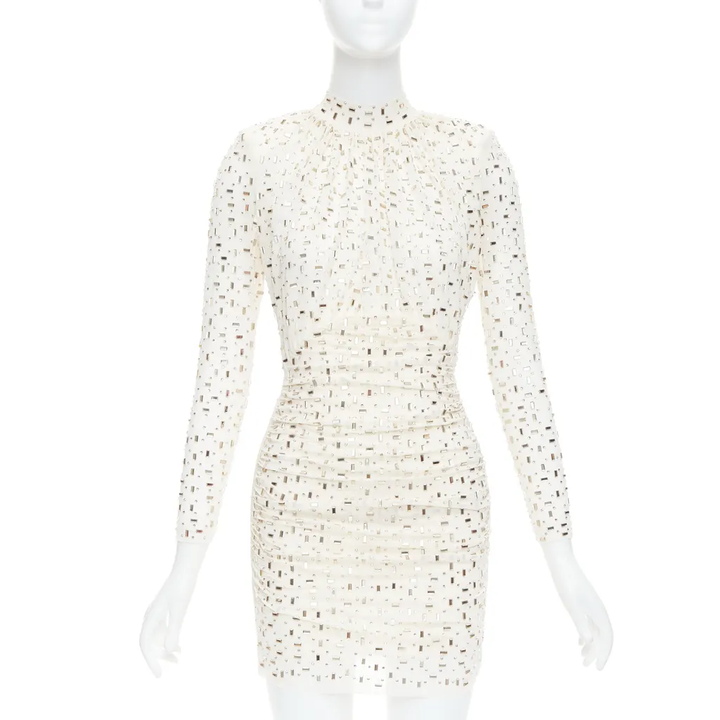 SELF-PORTRAIT Rhinestone Mesh Beige Never worn - Front View