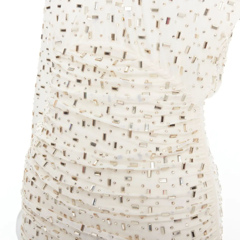 SELF-PORTRAIT Rhinestone Mesh Beige Never worn - Back View