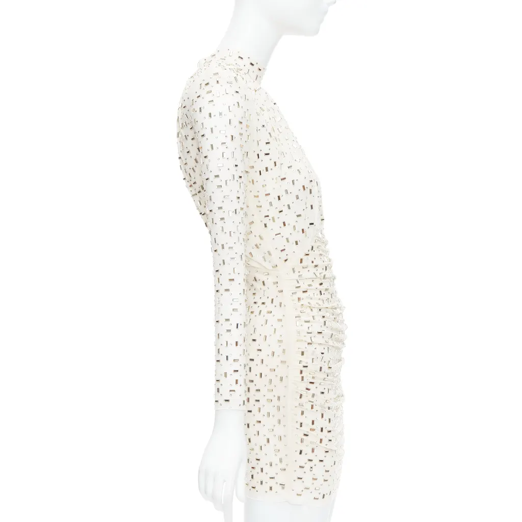 SELF-PORTRAIT Rhinestone Mesh Beige Never worn - Model View