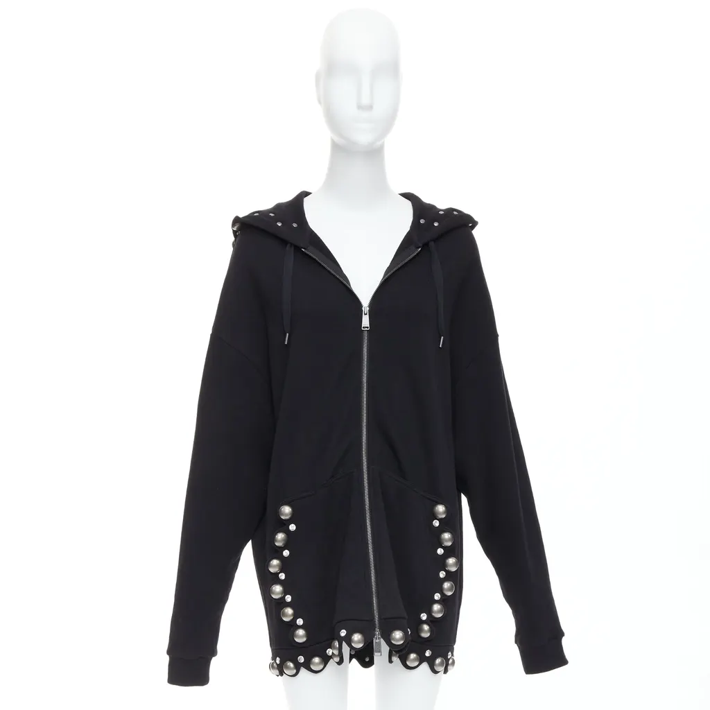 Area Dome Stud Hoodie Black Cotton Very good - Back View