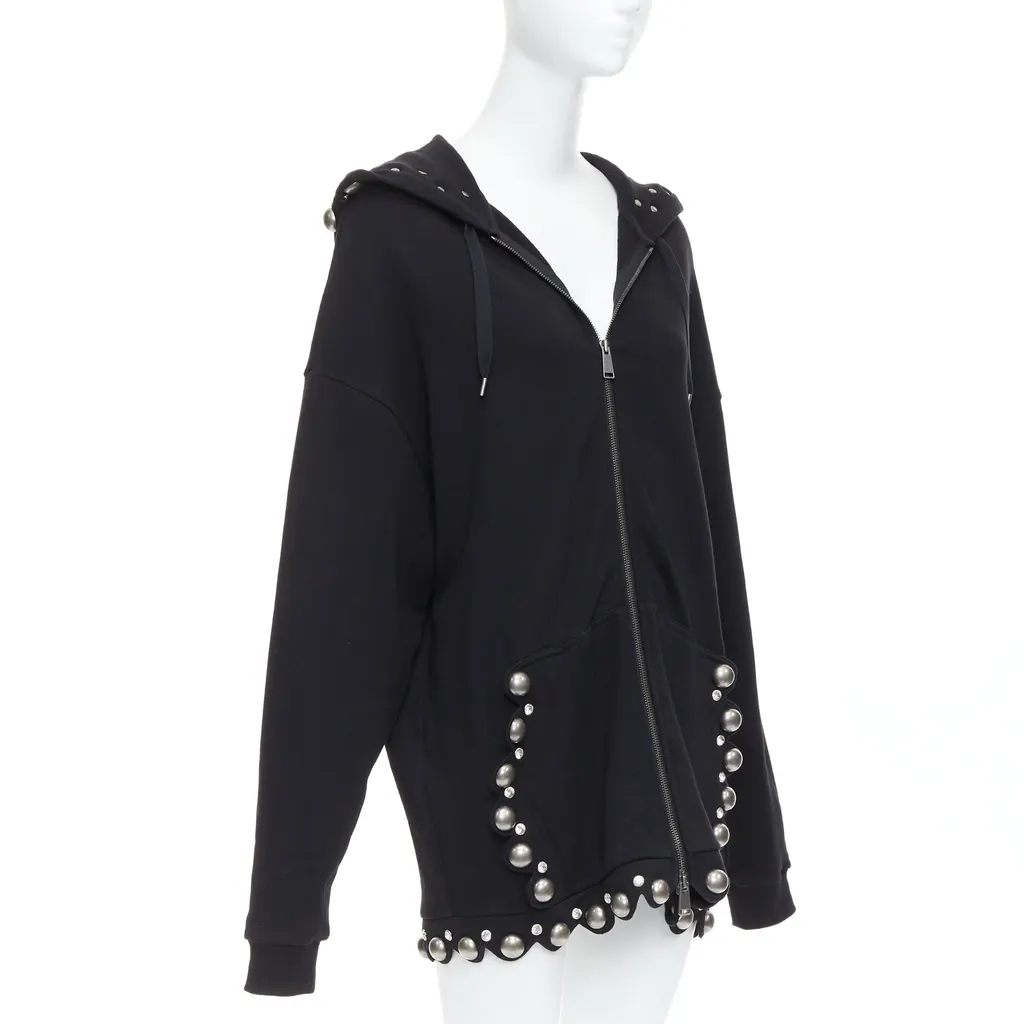 Area Dome Stud Hoodie Black Cotton Very good - Inside View