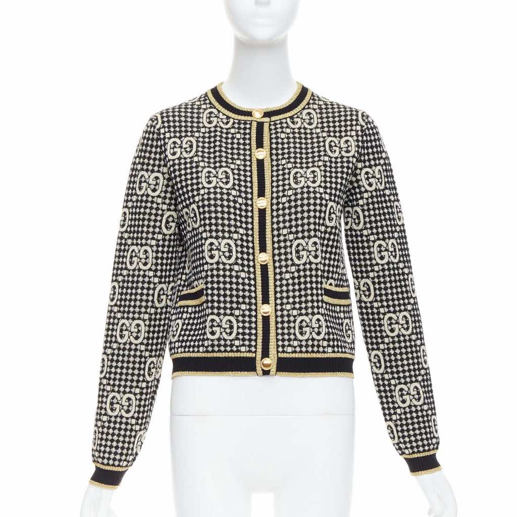 Gucci Gold Jacquard Cardigan
