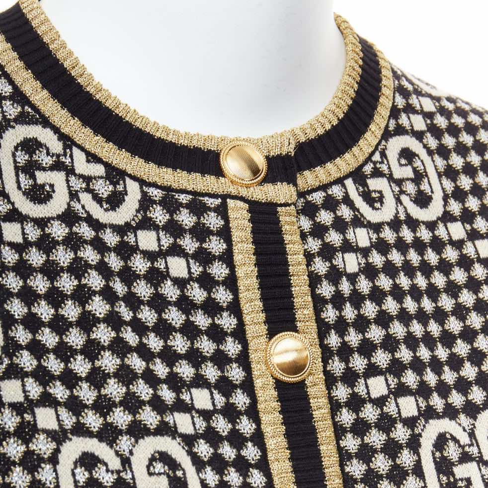 Gucci Gold Jacquard Cardigan - Back view