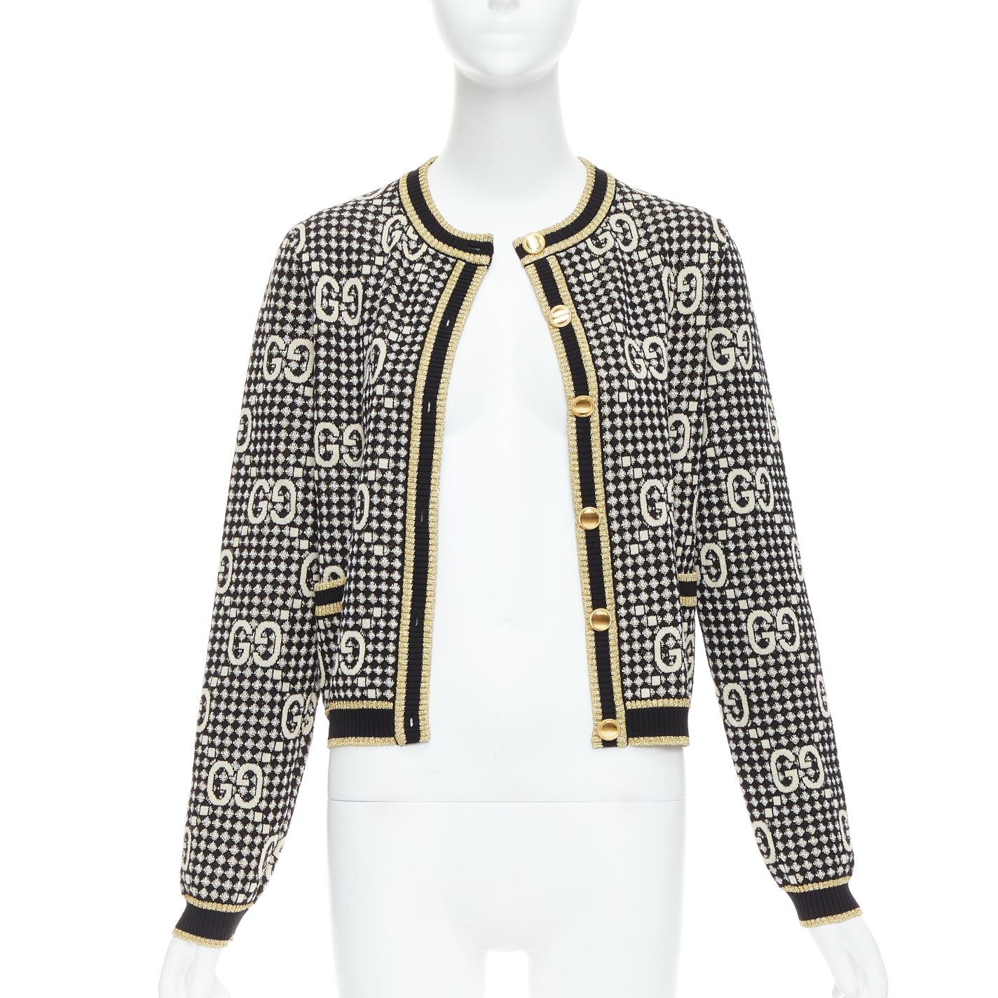 Gucci Gold Jacquard Cardigan - Image 6