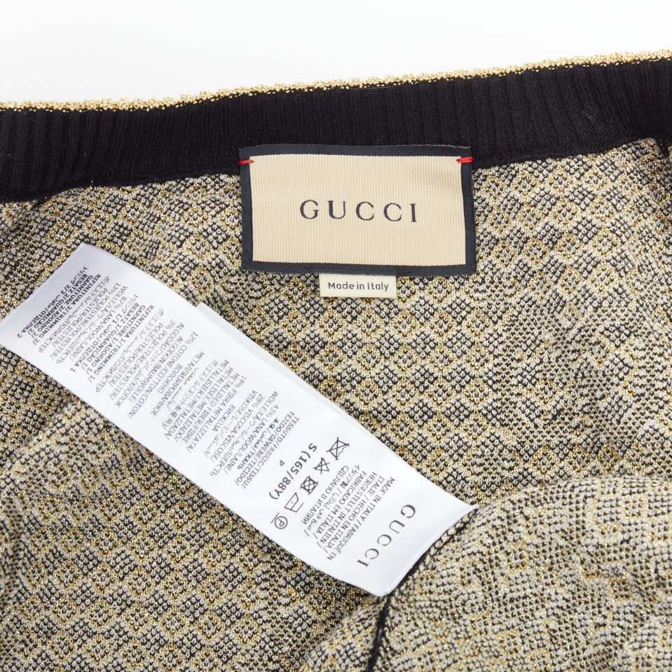 Gucci Gold Jacquard Cardigan - Image 12