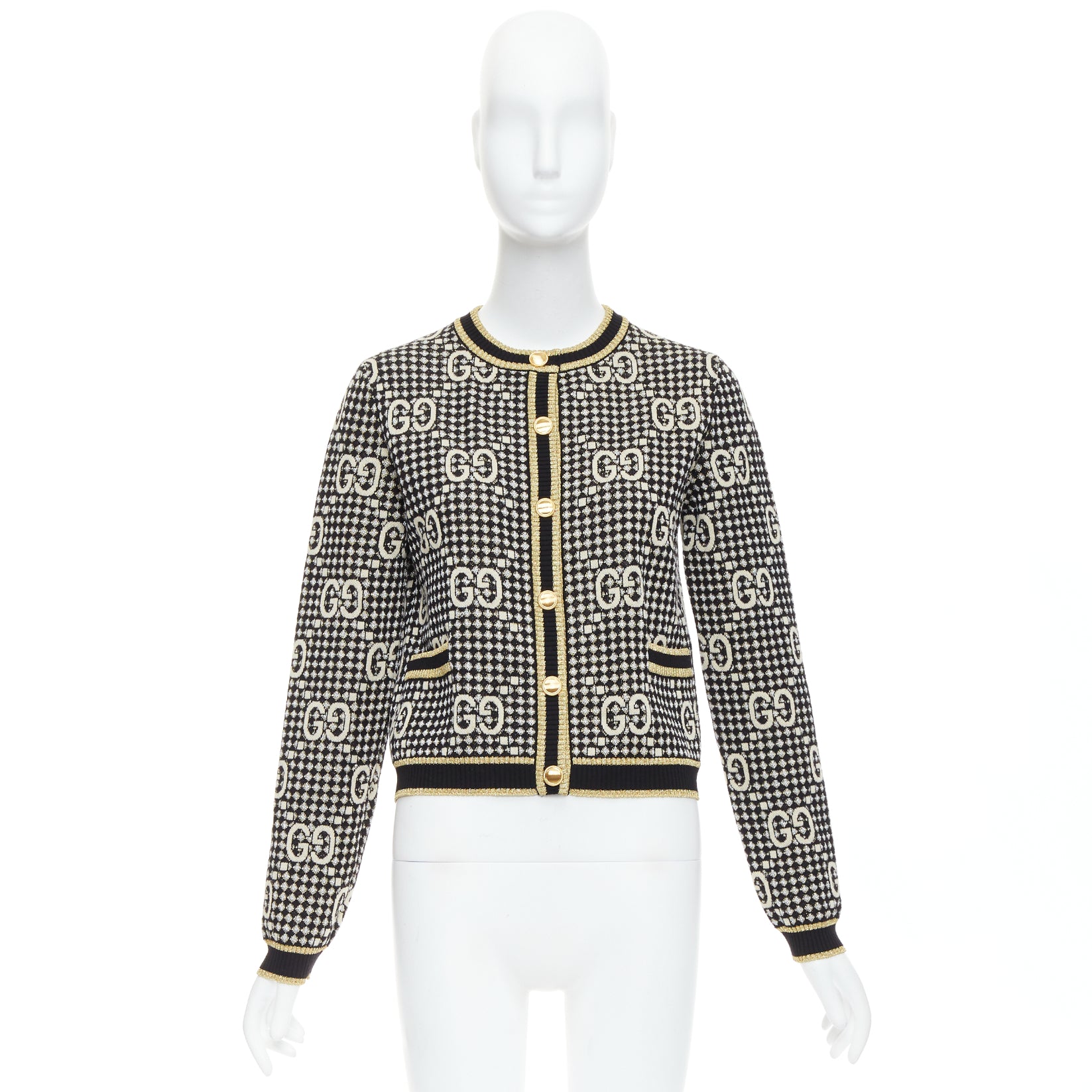 Gucci Gold Jacquard Cardigan - Image 13