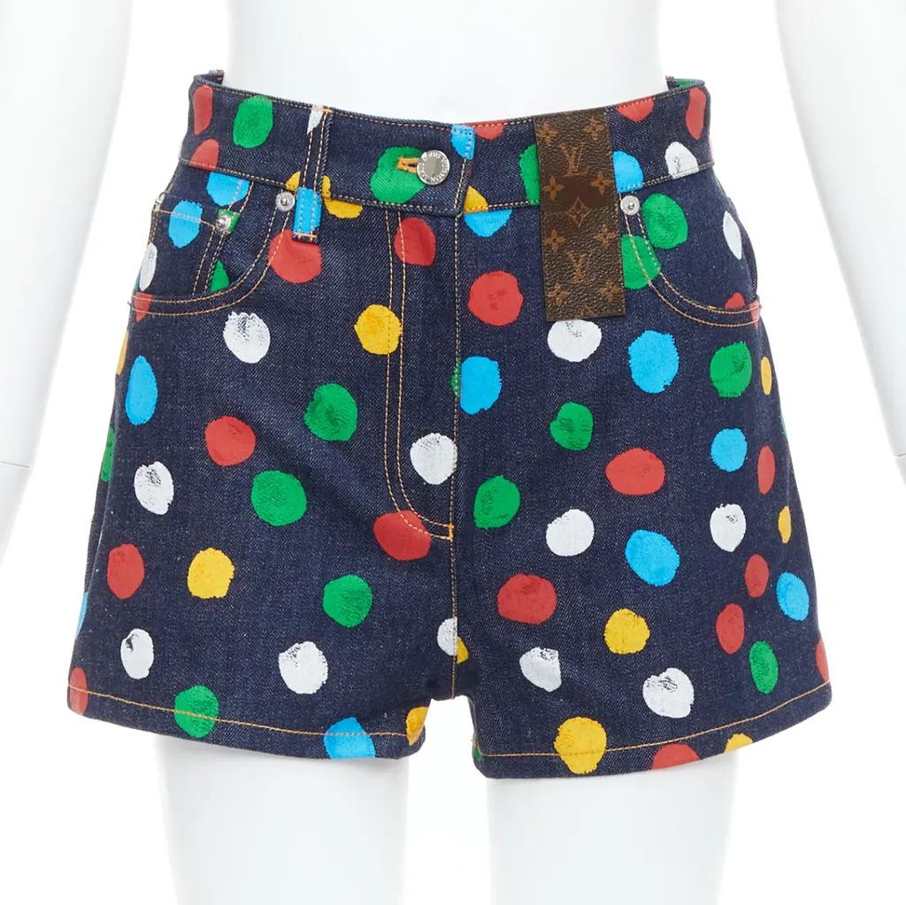 Louis Vuitton Logo Patch Shorts Blue Cotton Never worn - Front View