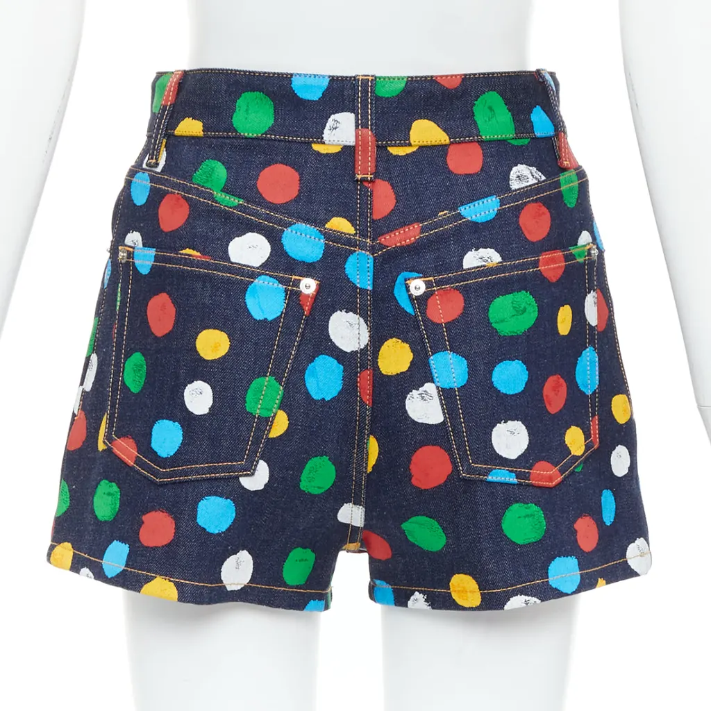 Louis Vuitton Logo Patch Shorts Blue Cotton Never worn - Box View