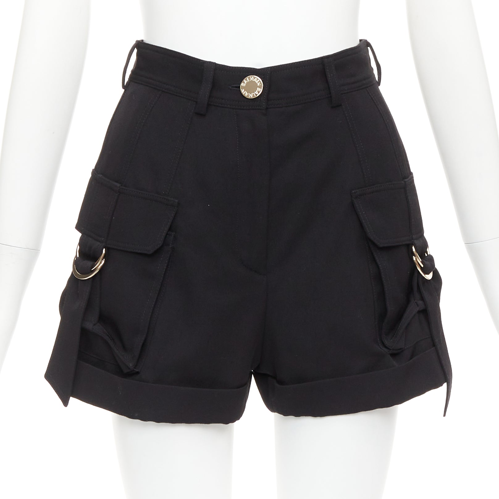 Balmain Gold Button Shorts