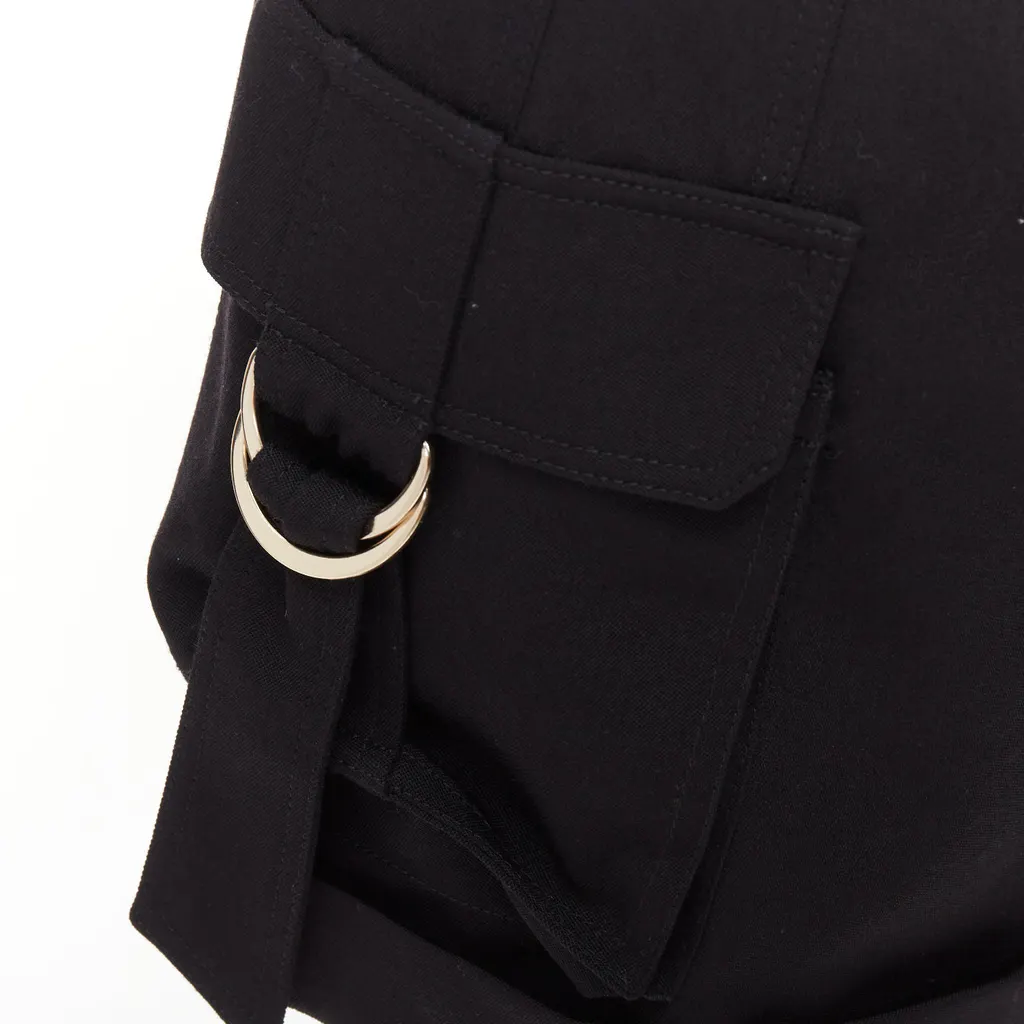 Balmain Gold Button Shorts Black Wool Very good - Back View