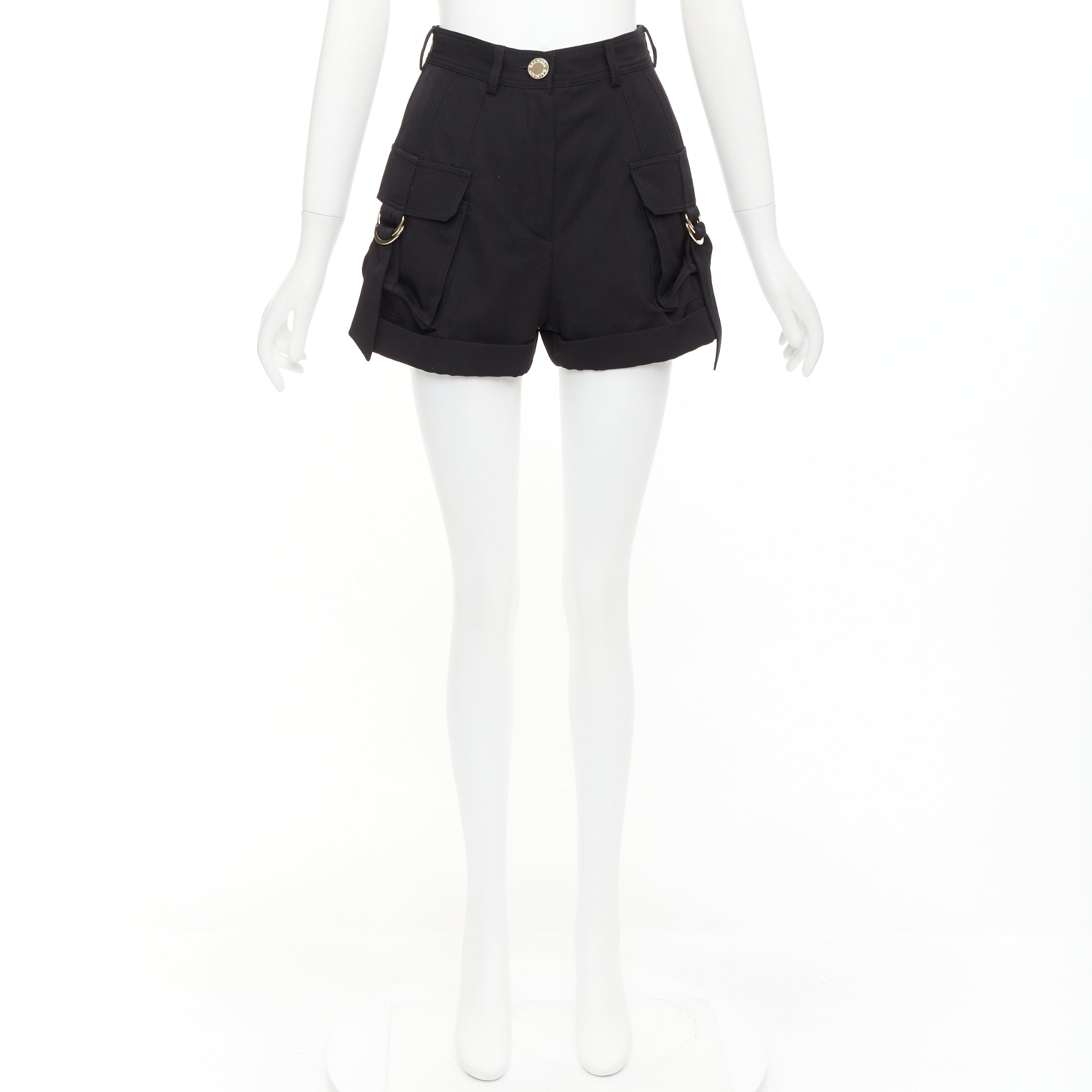 Balmain Gold Button Shorts - Image 11