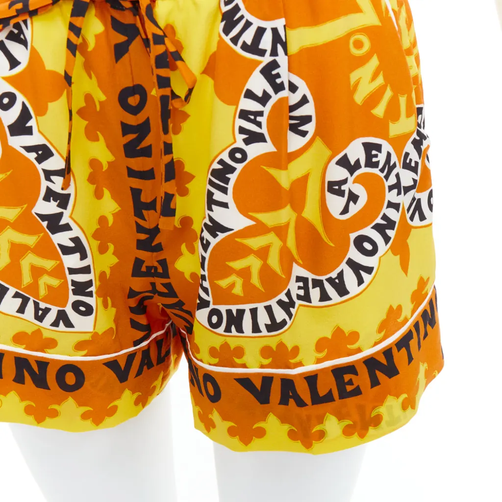 Valentino Bandana Silk Shorts Yellow Silk Never worn - Back View
