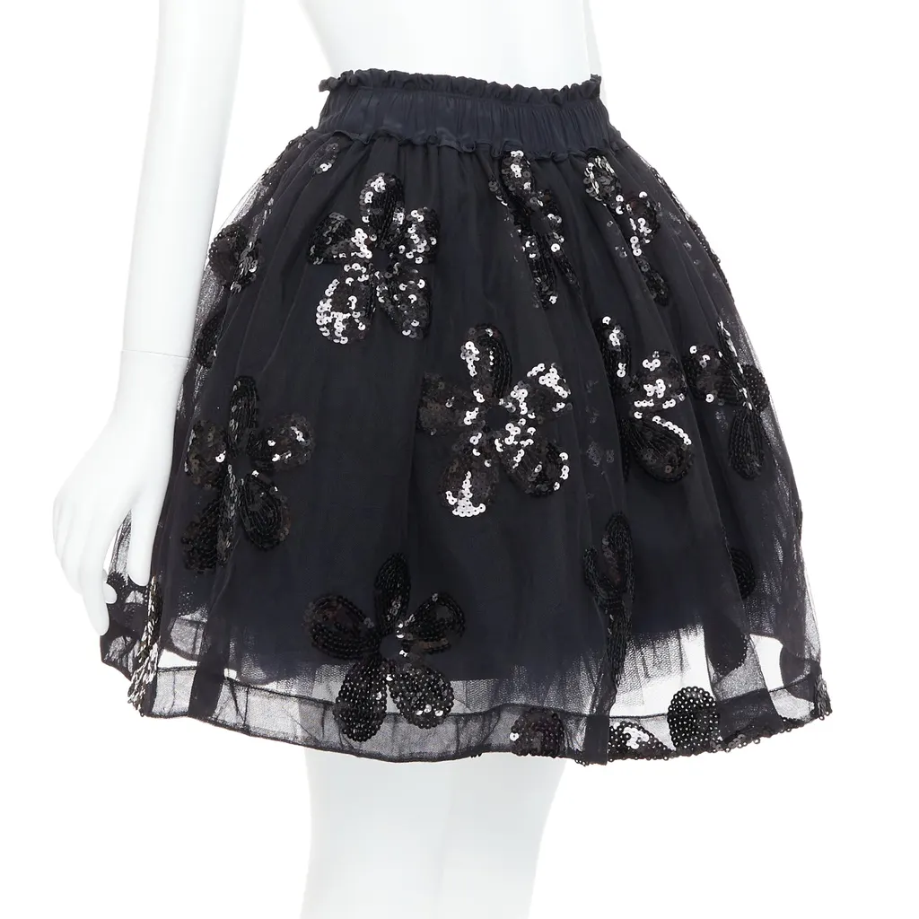 Simone Rocha Floral Tutu Skirt Black Polyamide Never worn - Inside View