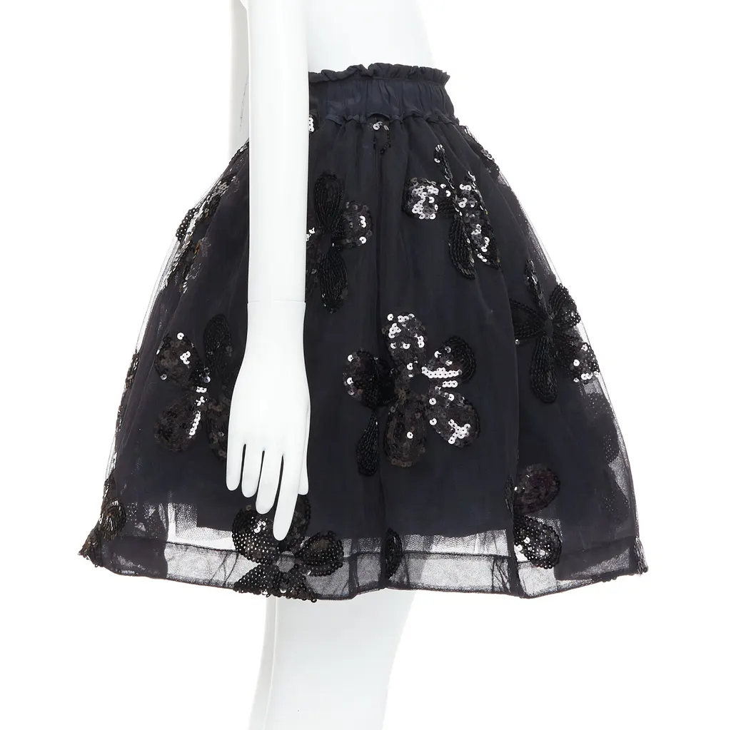 Simone Rocha Floral Tutu Skirt Black Polyamide Never worn - Model View