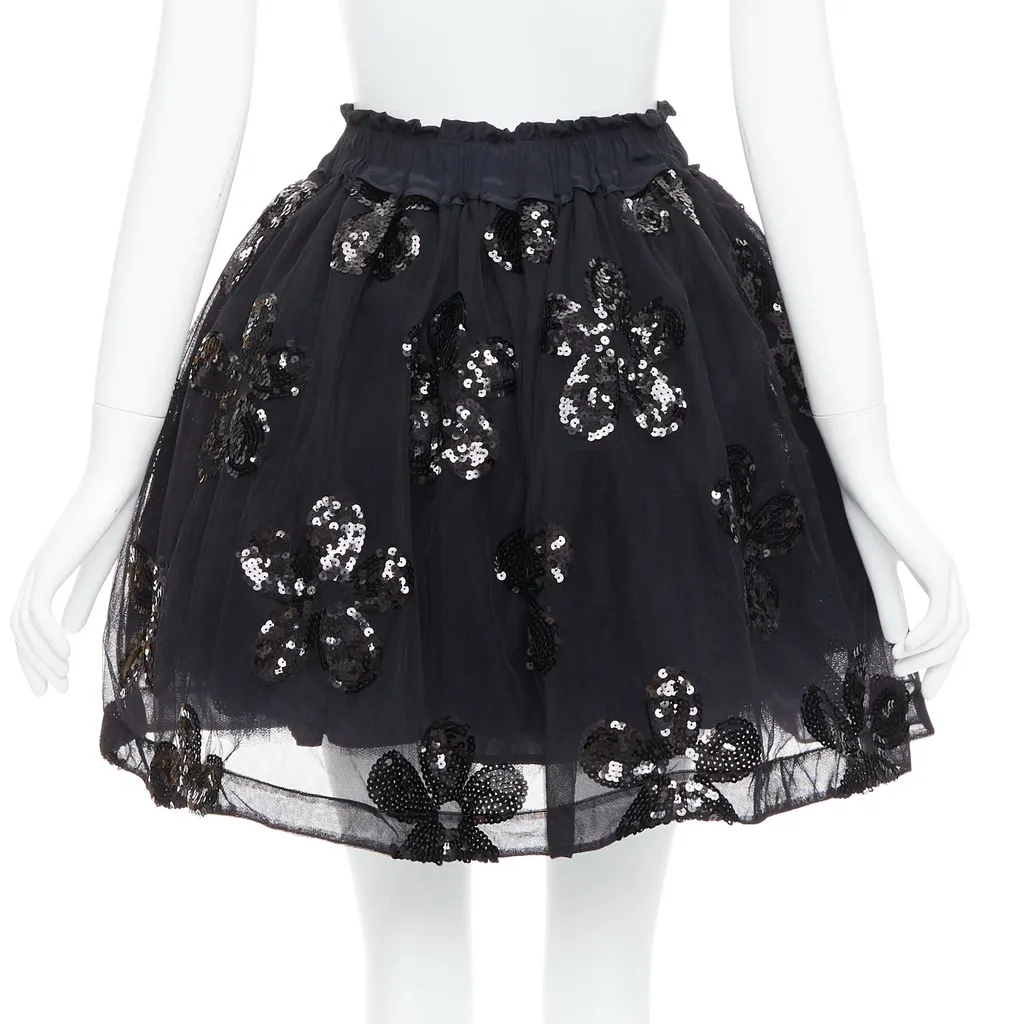Simone Rocha Floral Tutu Skirt Black Polyamide Never worn - Box View