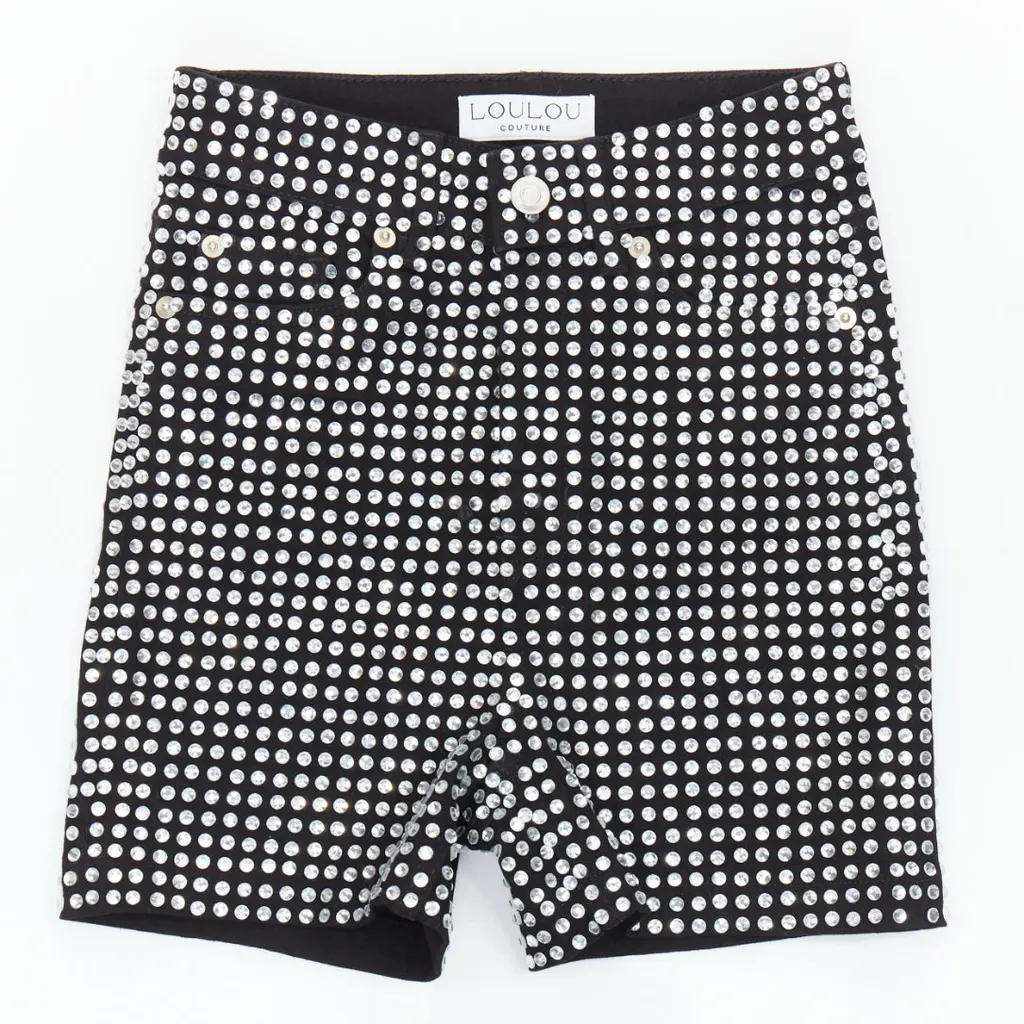 LOULOU STUDIO Crystal Cotton Shorts Black Cotton Never worn - Front View