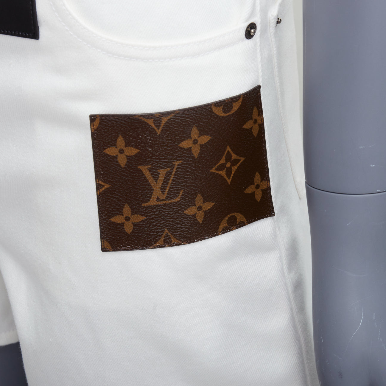 Louis Vuitton Accent Denim Shorts - Back view