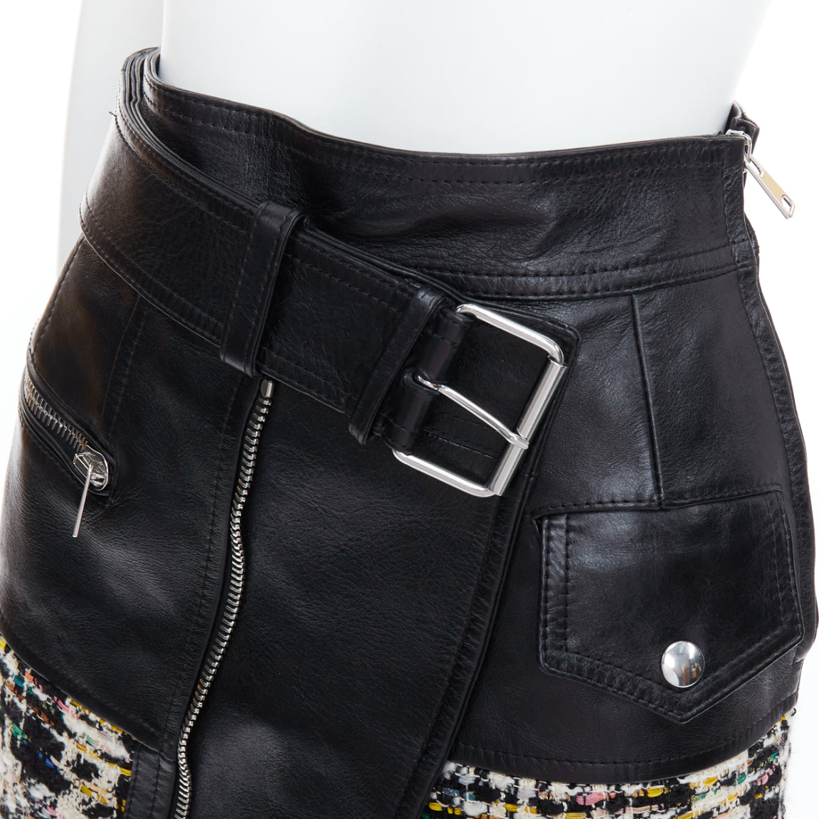 Alexander Mcqueen Deconstructed Biker Skirt - Back view