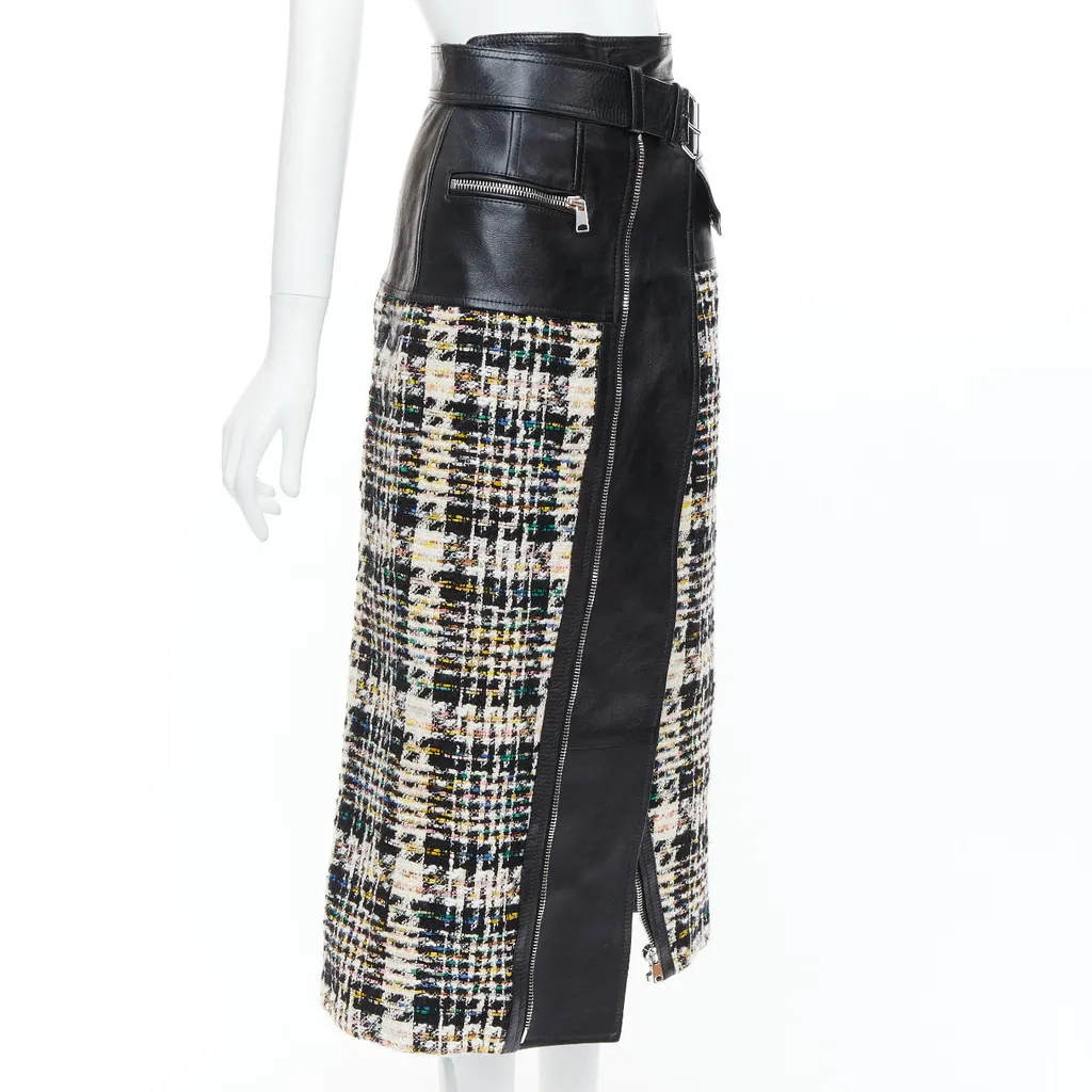 Alexander McQueen Deconstructed Biker Skirt Black Leather Very good - Inside View