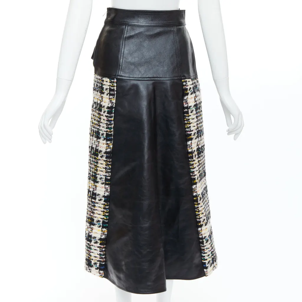 Alexander McQueen Deconstructed Biker Skirt Black Leather Very good - Box View