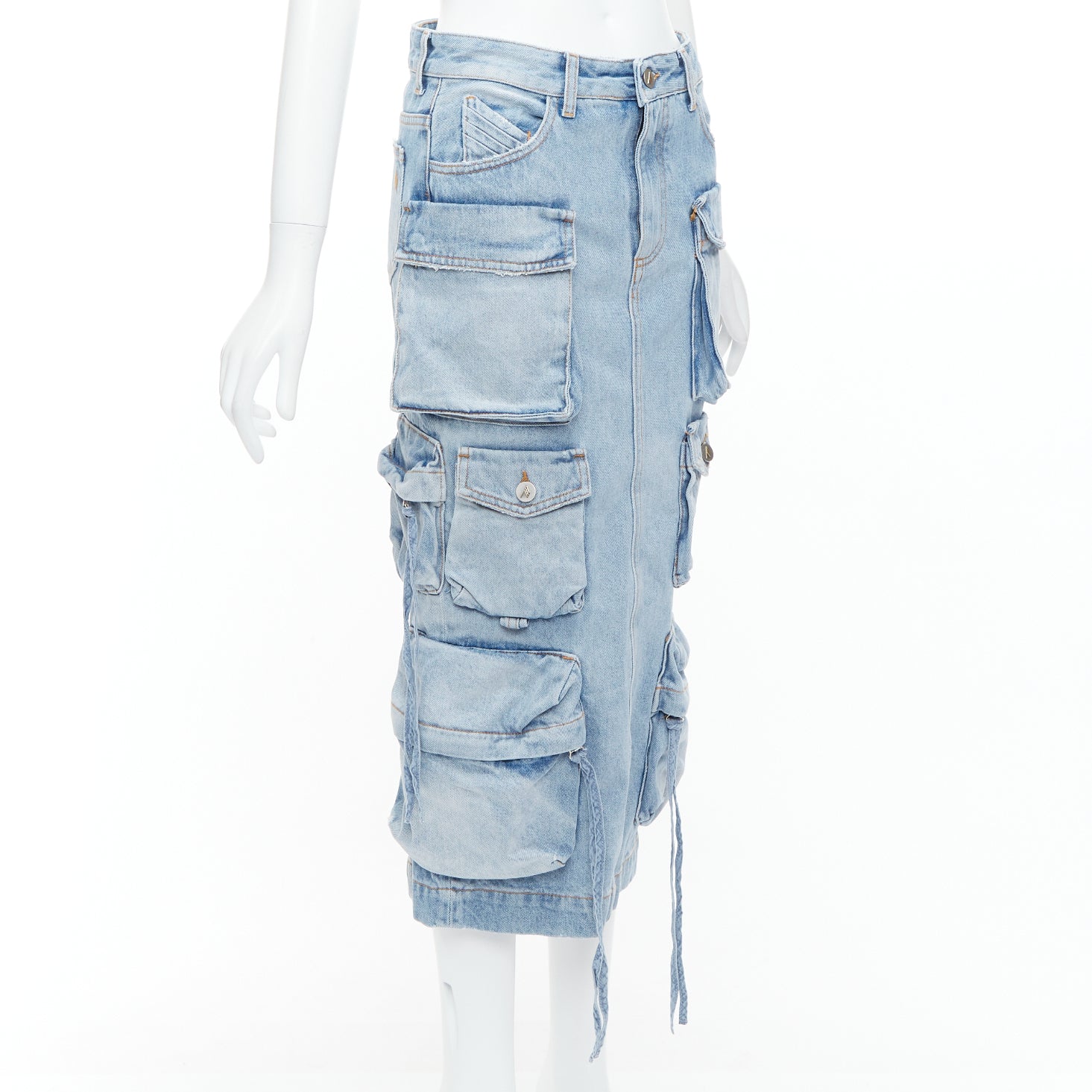 Attico Cargo Denim Skirt - Image 6