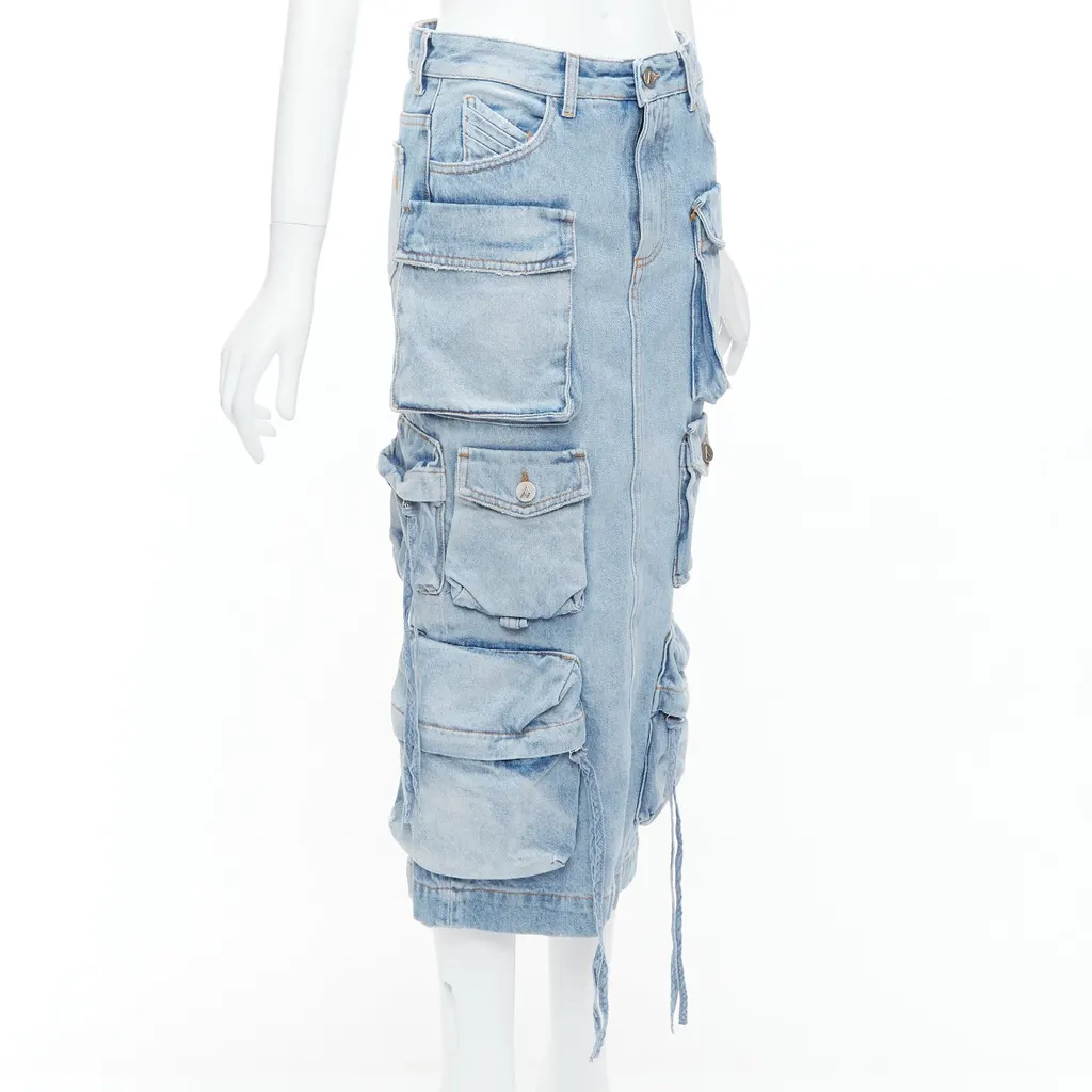 ATTICO Cargo Denim Skirt Blue Cotton Never worn - Inside View