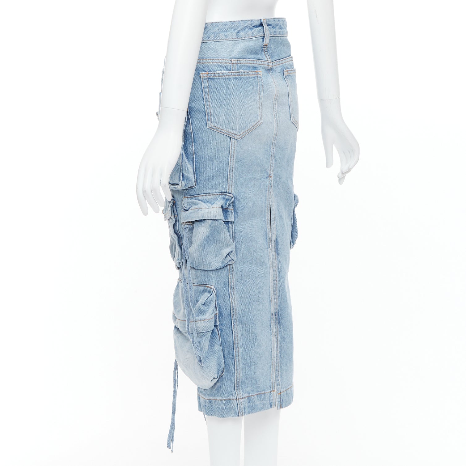 Attico Cargo Denim Skirt - Detail 1