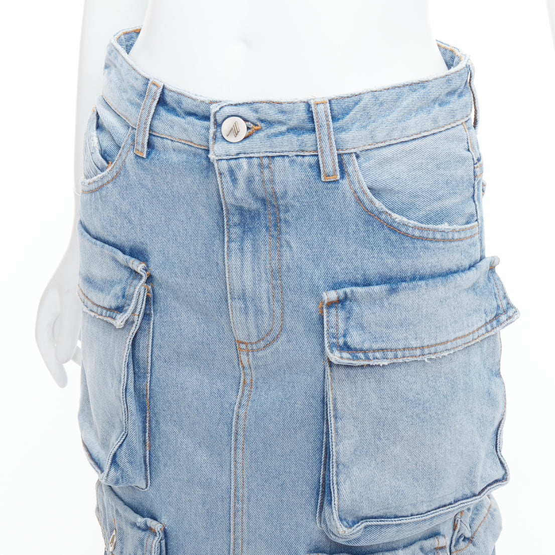 Attico Cargo Denim Skirt - Detail 2