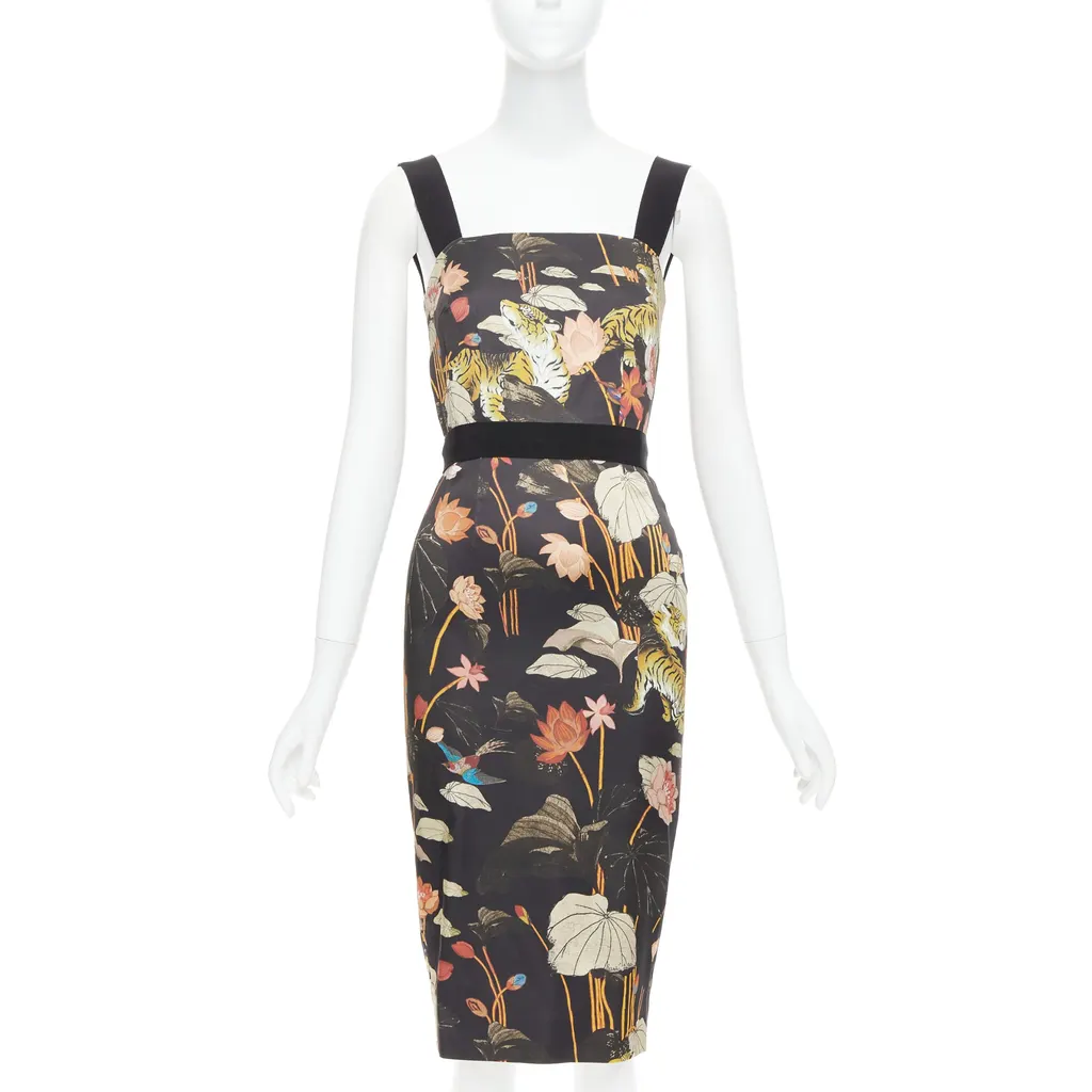 Etro Tiger Print Dress Black Very good - Front View