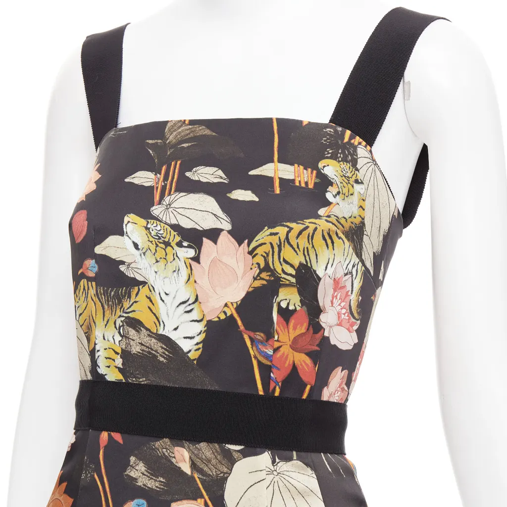 Etro Tiger Print Dress Black Very good - Back View